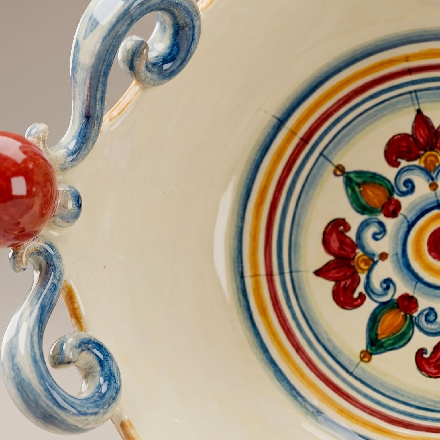 Sicilian Ceramic Centerpiece Ø 25/30 cm / Ø 10-12", Decoro Sicily – Sicilian majolica handcrafted in Caltagirone