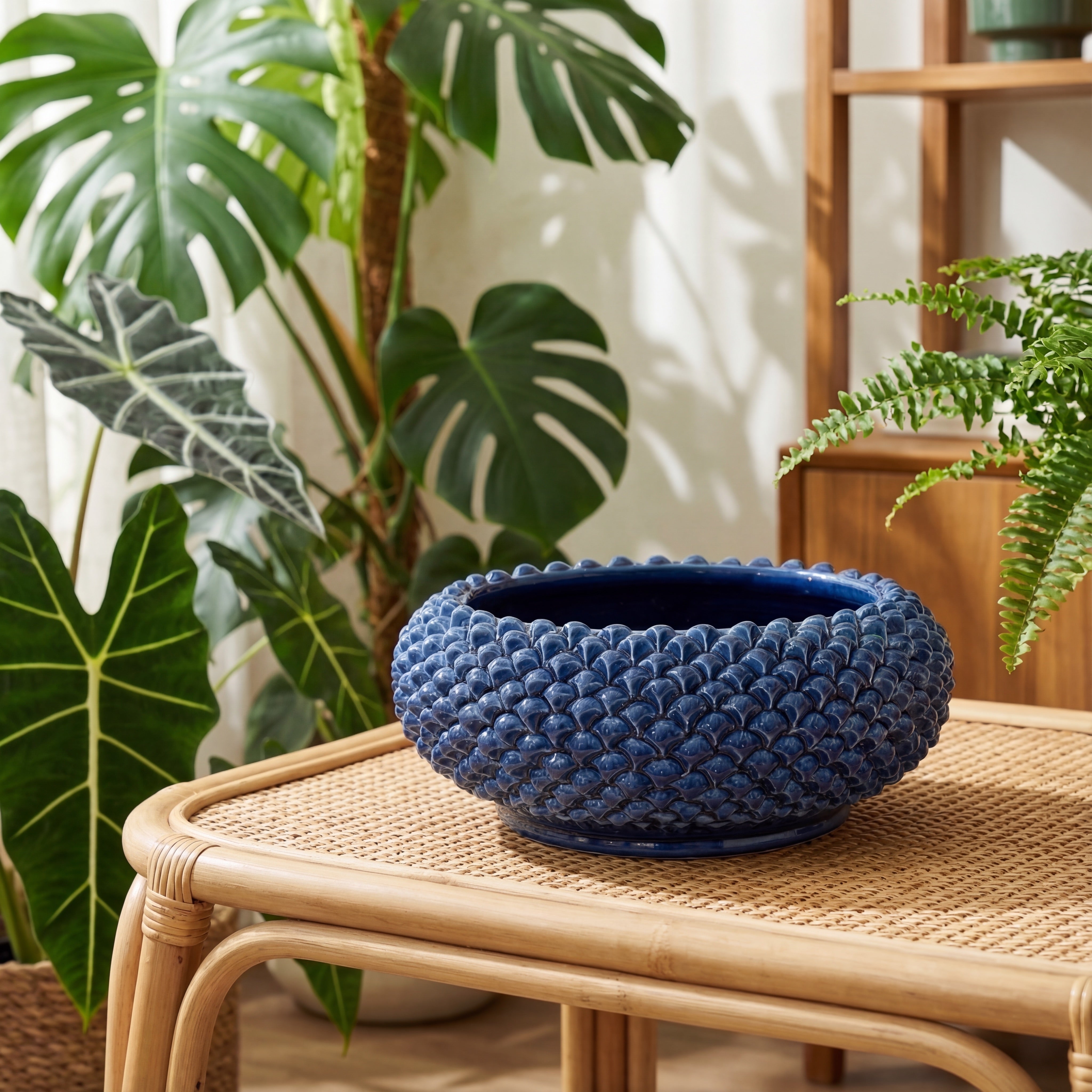 Pinecone centerpiece of Caltagirone modeled by hand