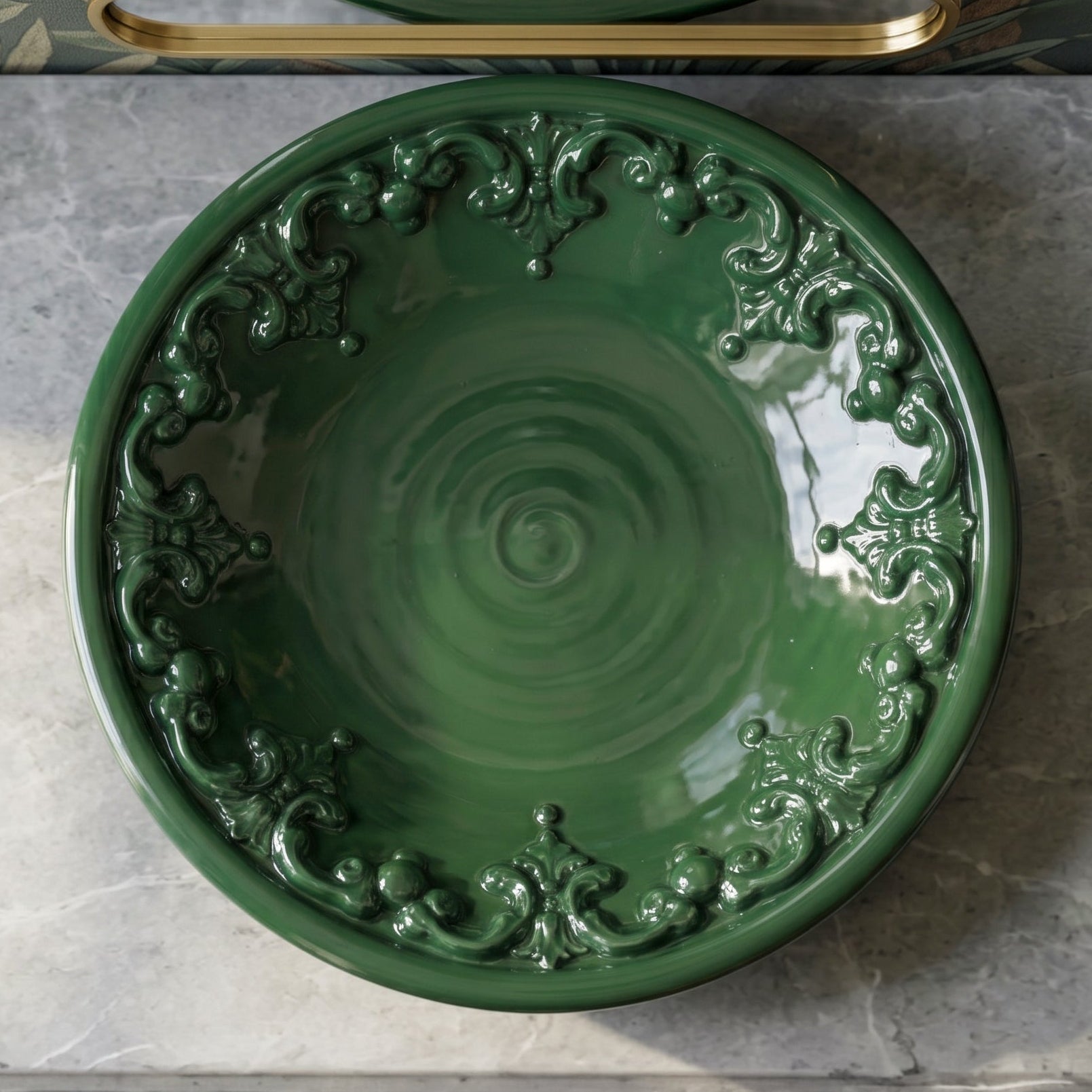 Sicilian Catch-All Dish Ø 30 cm / Ø 11.8", Plastico Sofia – Sicilian majolica handcrafted in Caltagirone