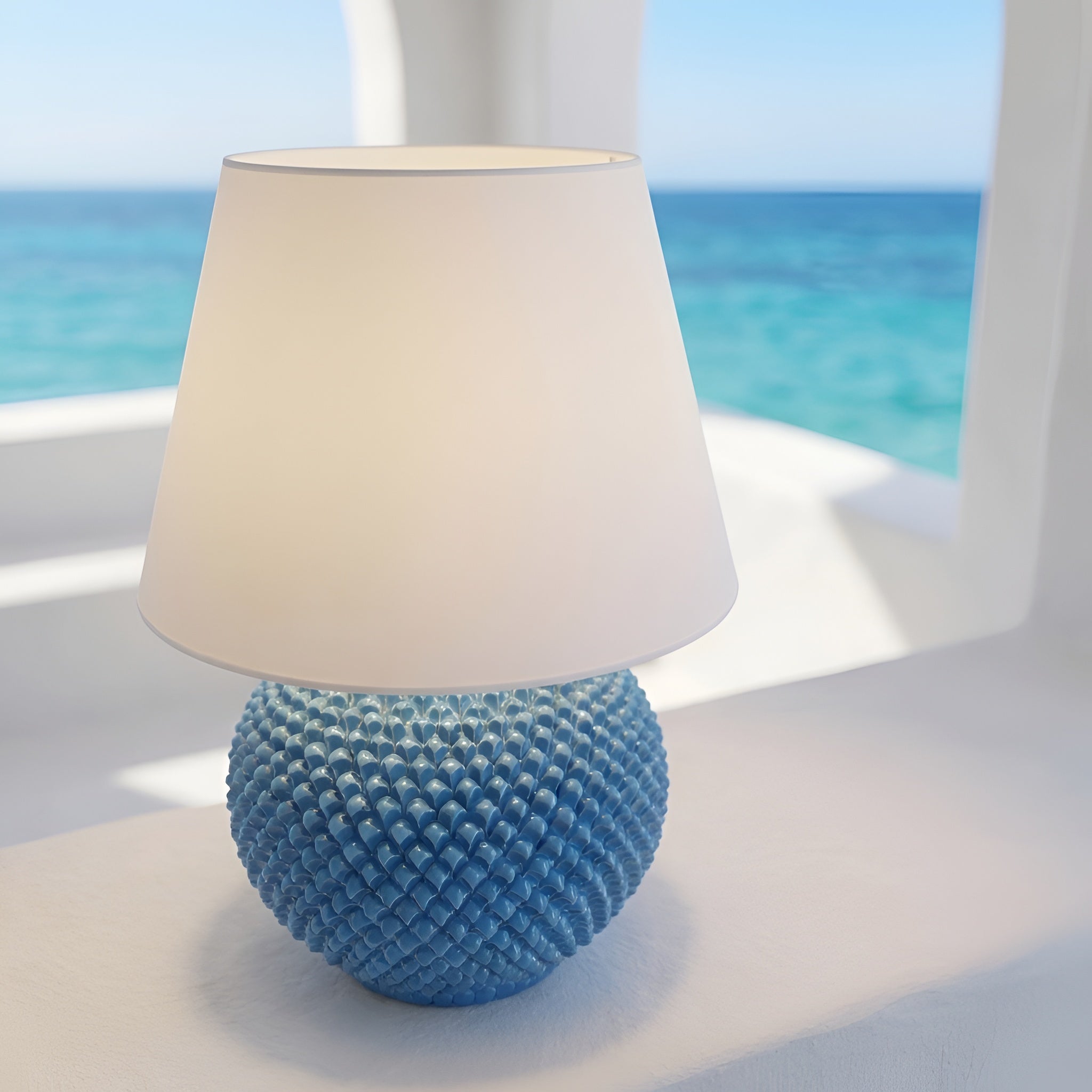 Italian Ceramic Lamp, Turquoise – Caltagirone Ceramic – Italian ceramic lamp tradition