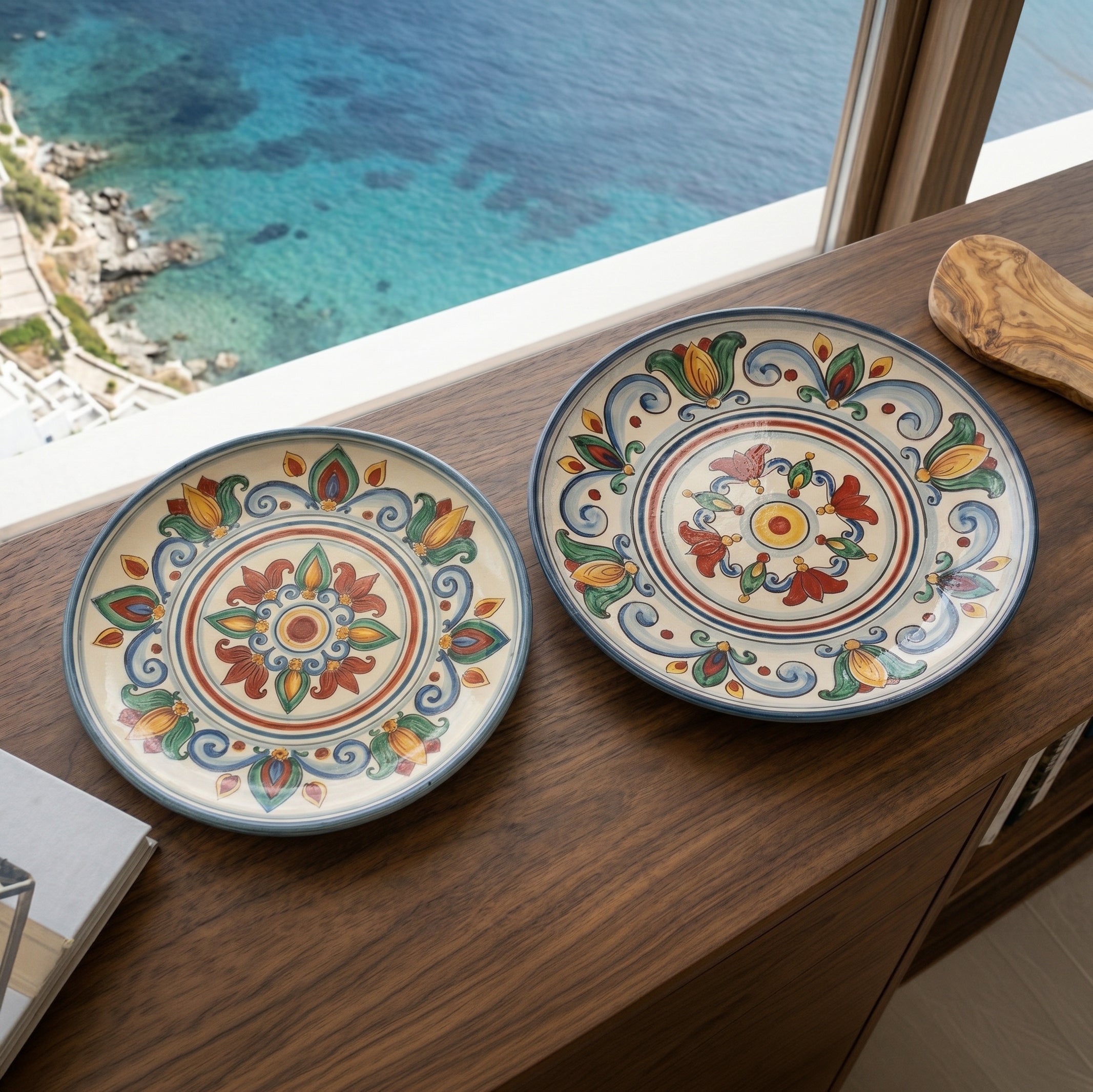 Sicilian Decorative Wall Plate Ø 35/45 cm / Ø 14-18", Decoro Sicily – Sicilian majolica handcrafted in Caltagirone