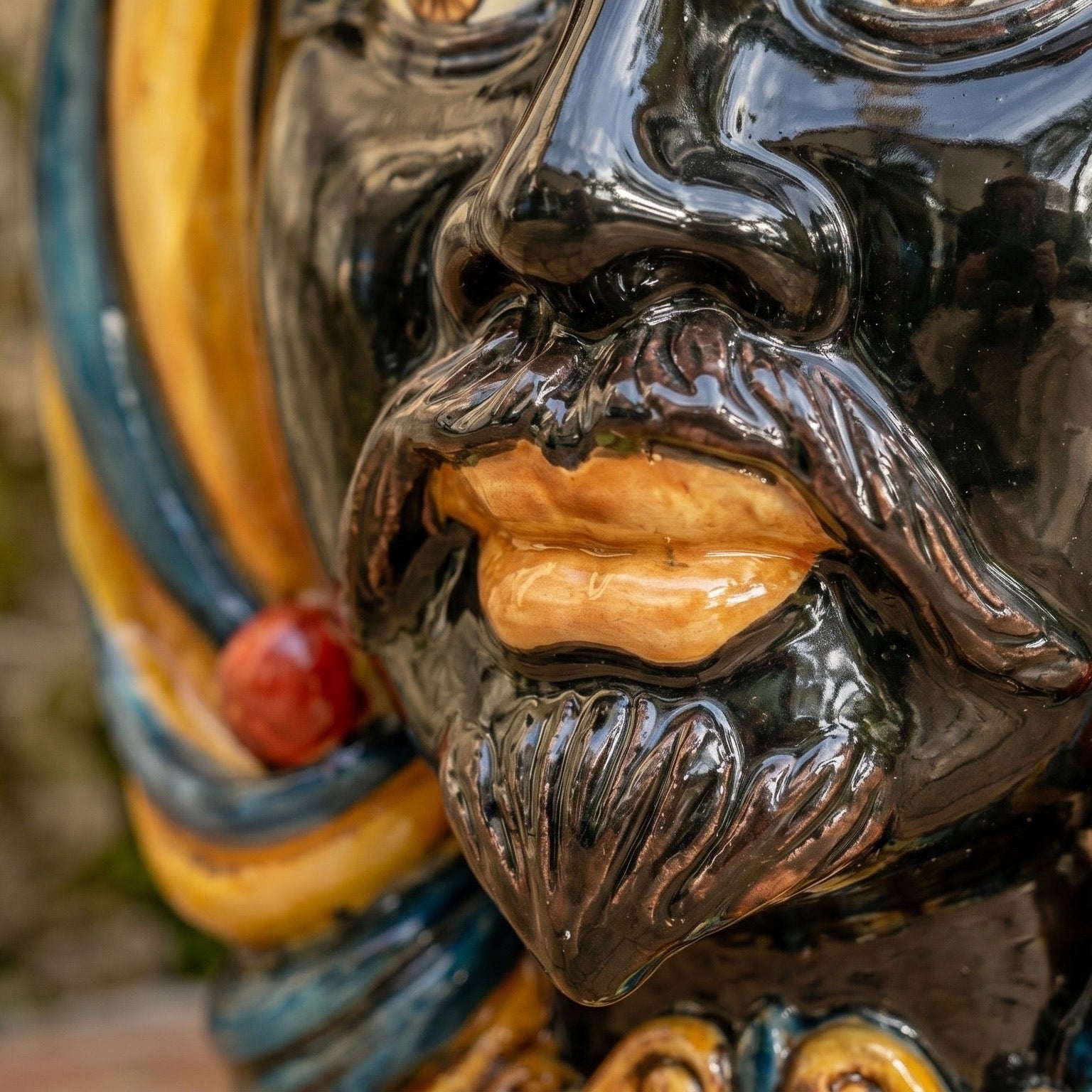Sicilian Moor's Head H 38 cm / 15", Moro Man, Decoro Sicily – Testa di Moro from Caltagirone, Sicily
