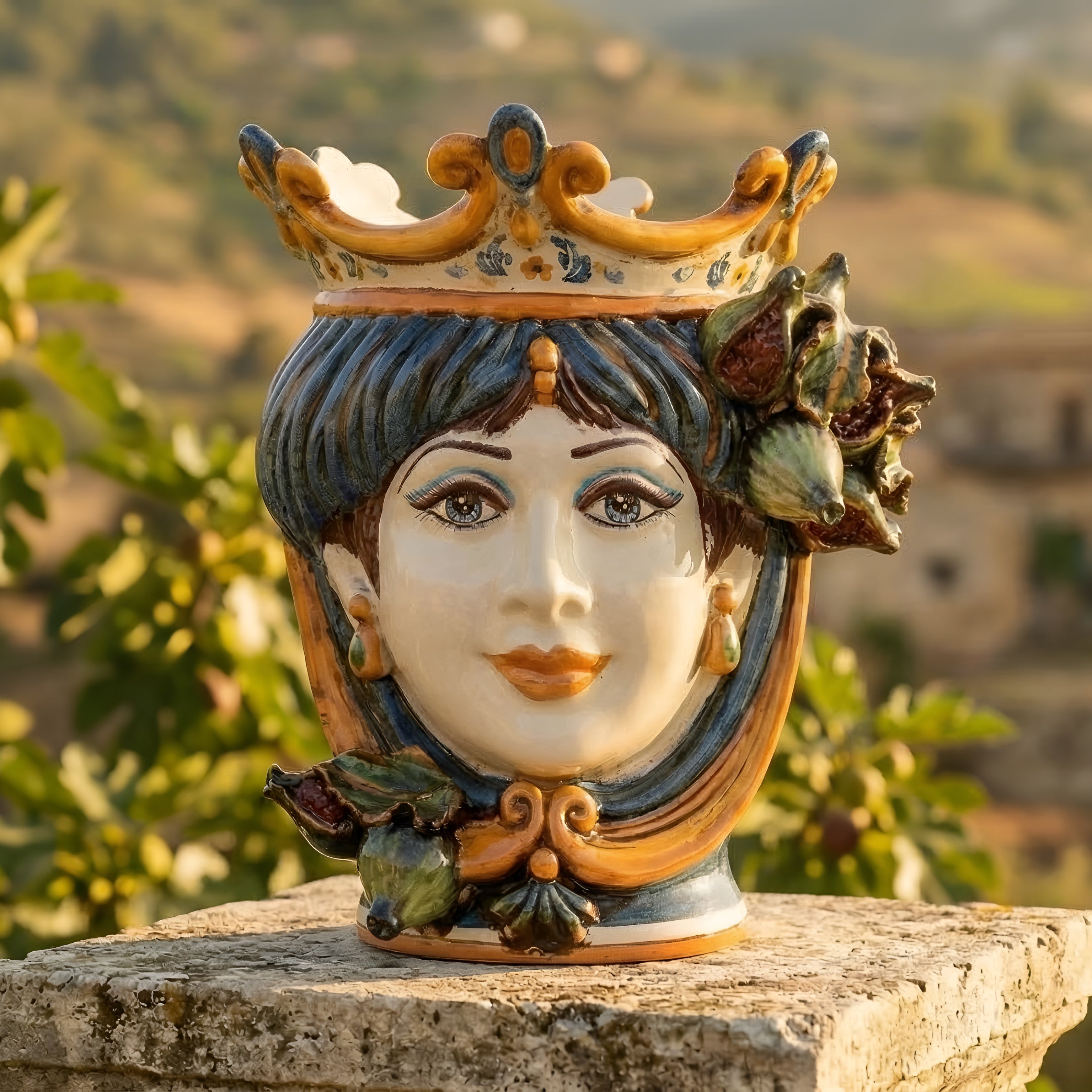 Ceramic Head with fichi h 25 blu/orange female