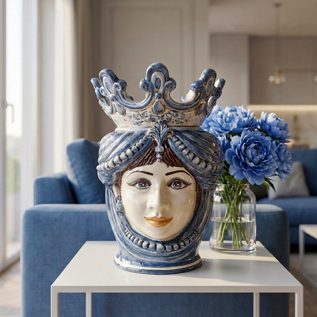 Head h 40 w/mono blue female beads