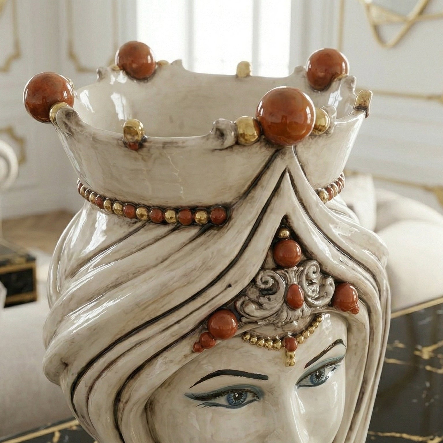 Modern Sicilian ceramic "Moor's head" from Caltagirone
