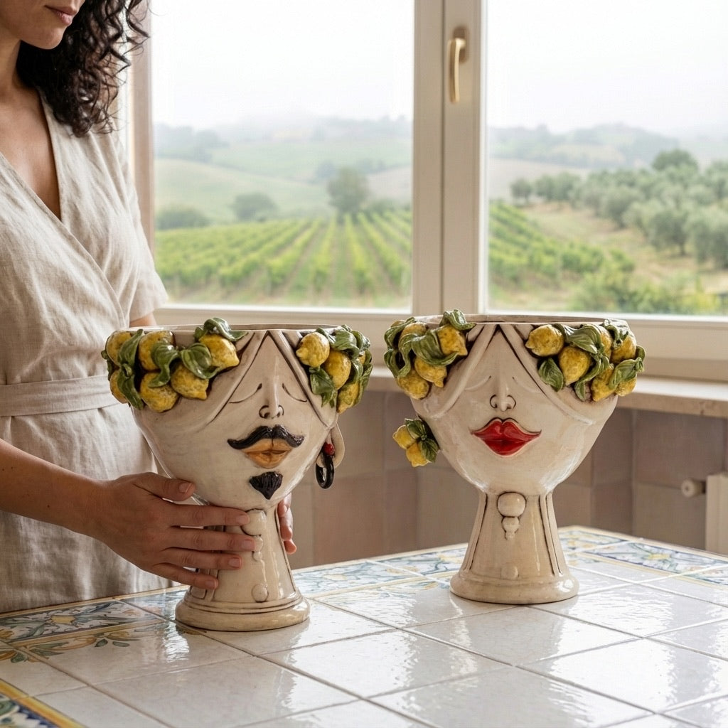 Head h 30 Zahira Sicilian Lemons in Mother of Pearl face woman