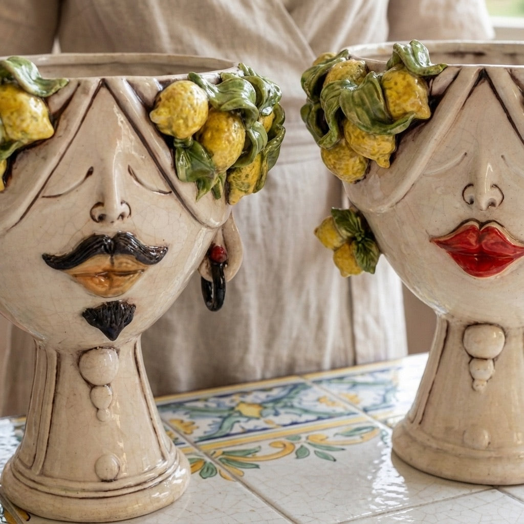 Head h 30 Zahira Sicilian Lemons in Mother of Pearl face woman