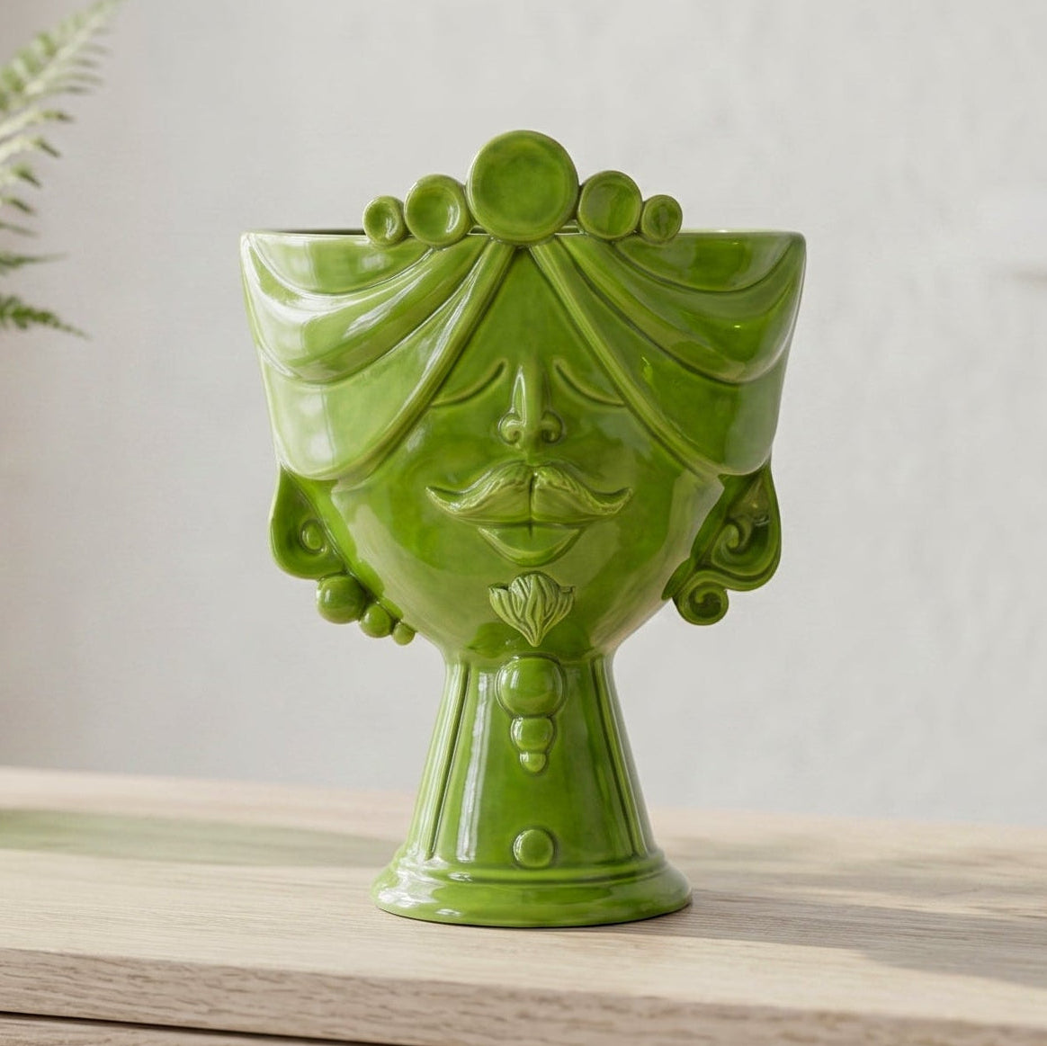Zahira Testa di Moro Vase H 30 cm / 11.8", Man – Testa di Moro from Caltagirone, Sicily