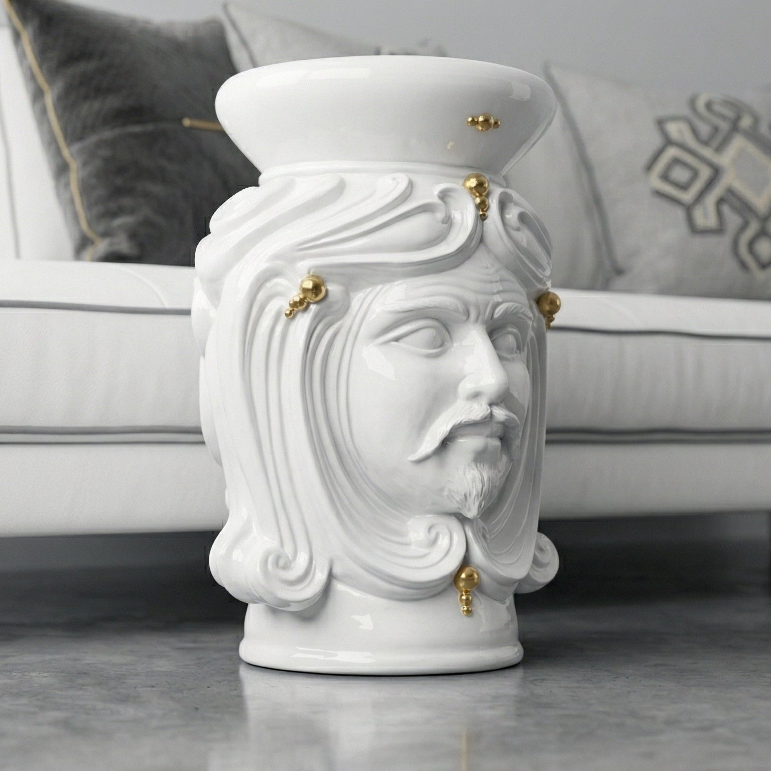 Sicilian Ceramic Ottoman – Caltagirone Ceramic – Sicilian artisan tradition