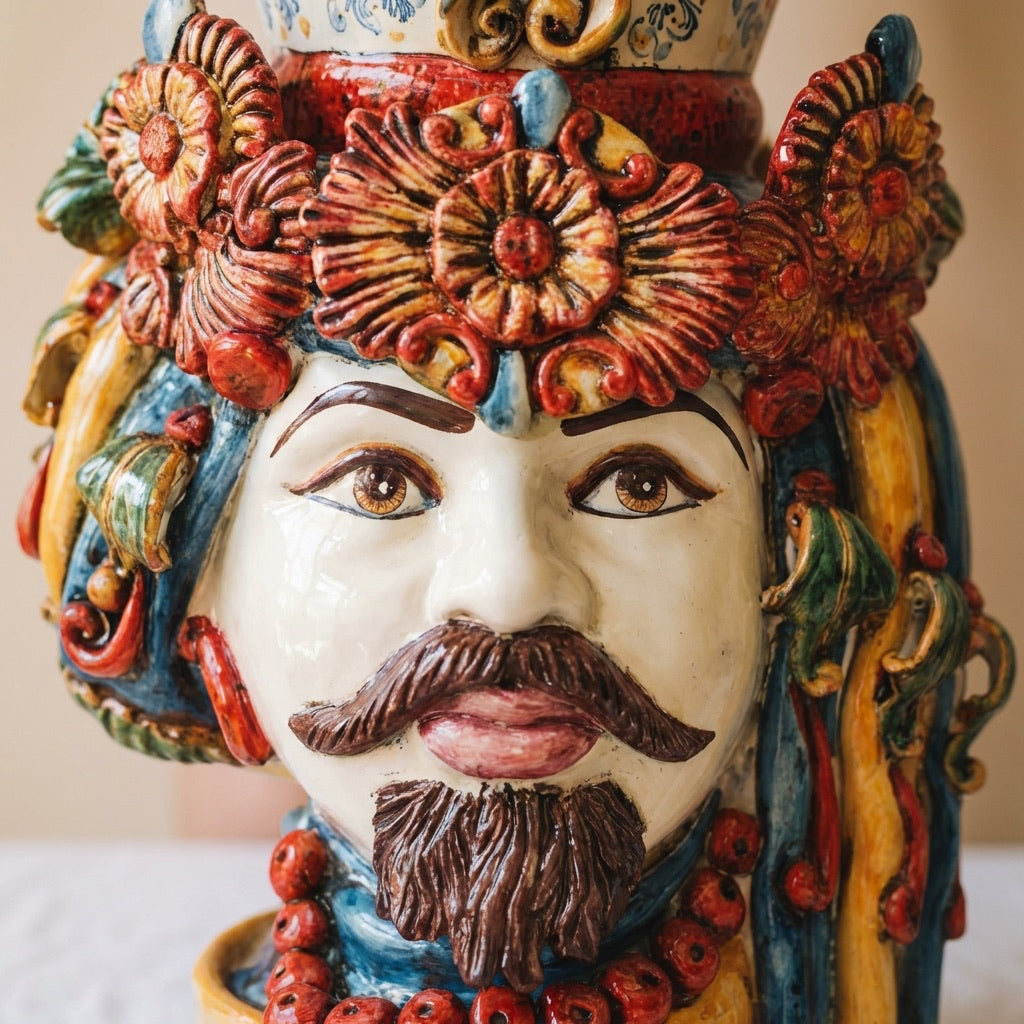 Head h 50 w/turban decoration sicily male white