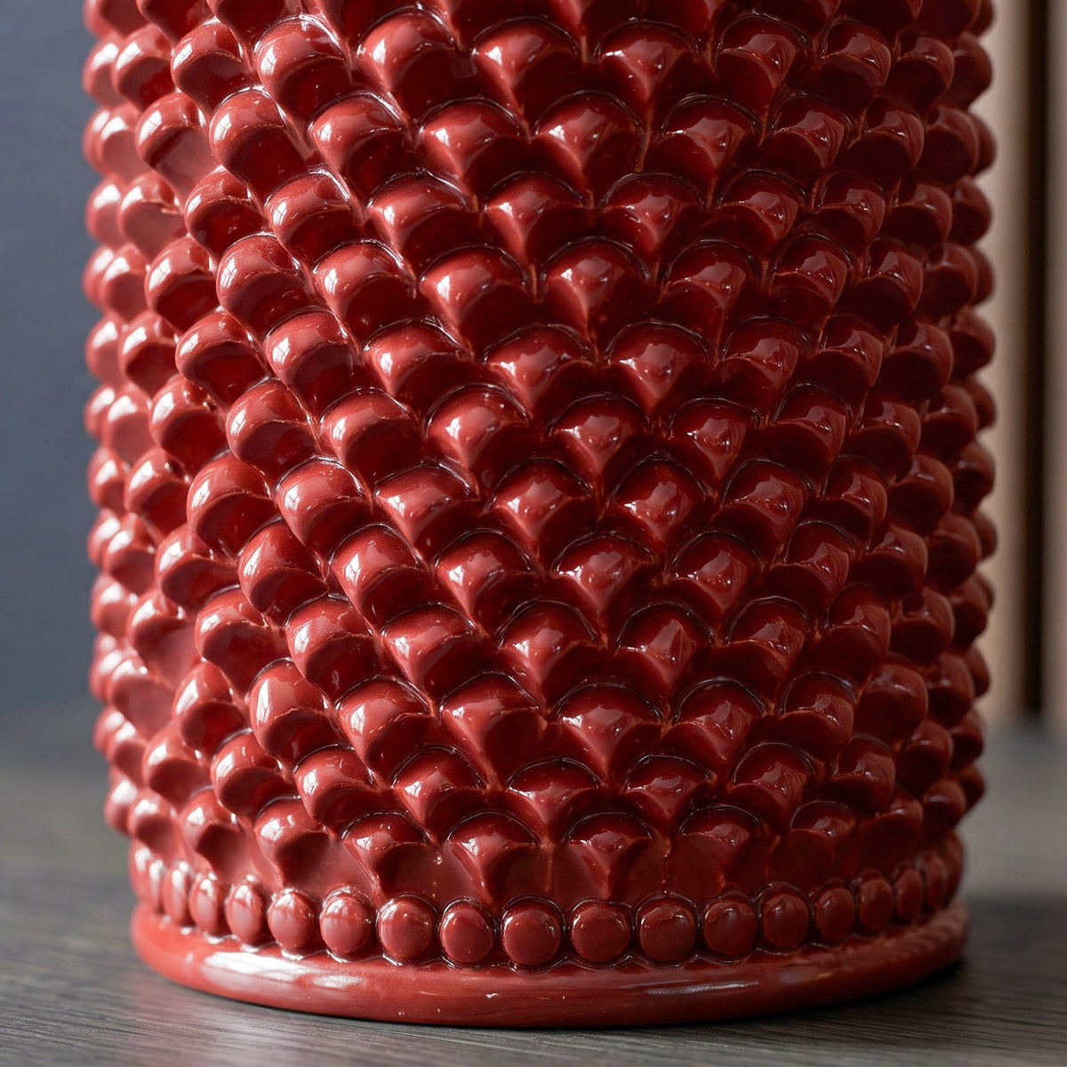 Vaso Pigna Cilindro h 35 cm - Bordeaux | Ceramica Caltagirone