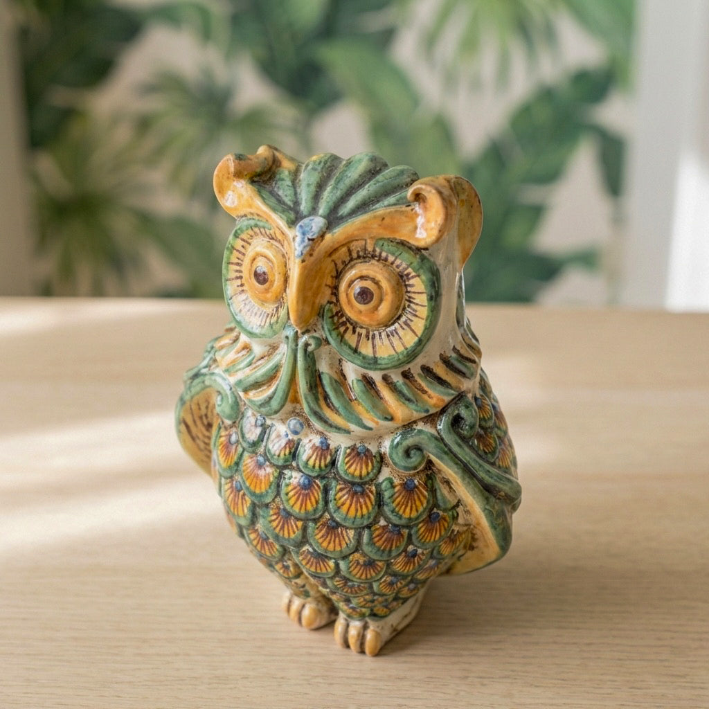 Owl in ceramics of Caltagirone - Artistic ceramics Sofia