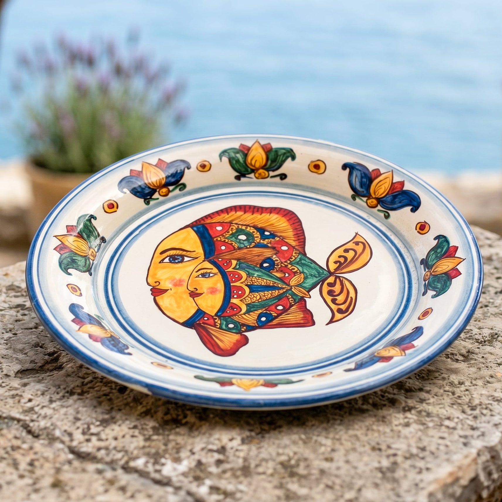 Sicilian Wall Fangotto Plate – Italian ceramic from Caltagirone, Sicily