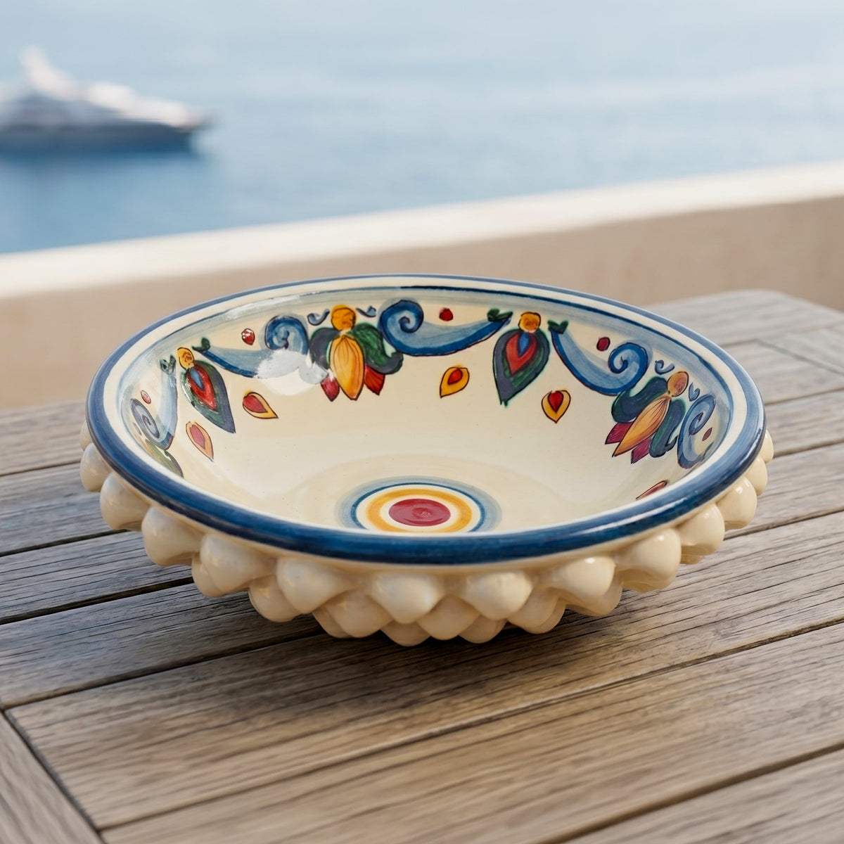 Pine Cone Bowl H 14 cm / 5½" Ø 20 cm / Ø 7¾" in Caltagirone Ceramic – Decoro Sicily