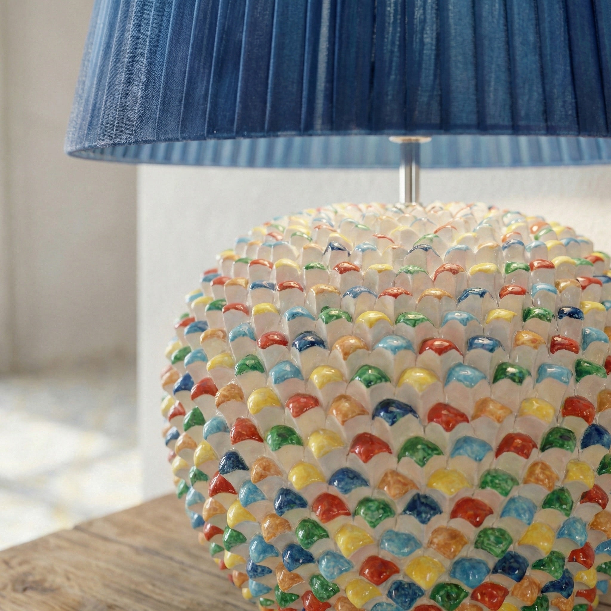 Ornamental light in ceramics of Caltagirone - Artistic ceramics Sofia