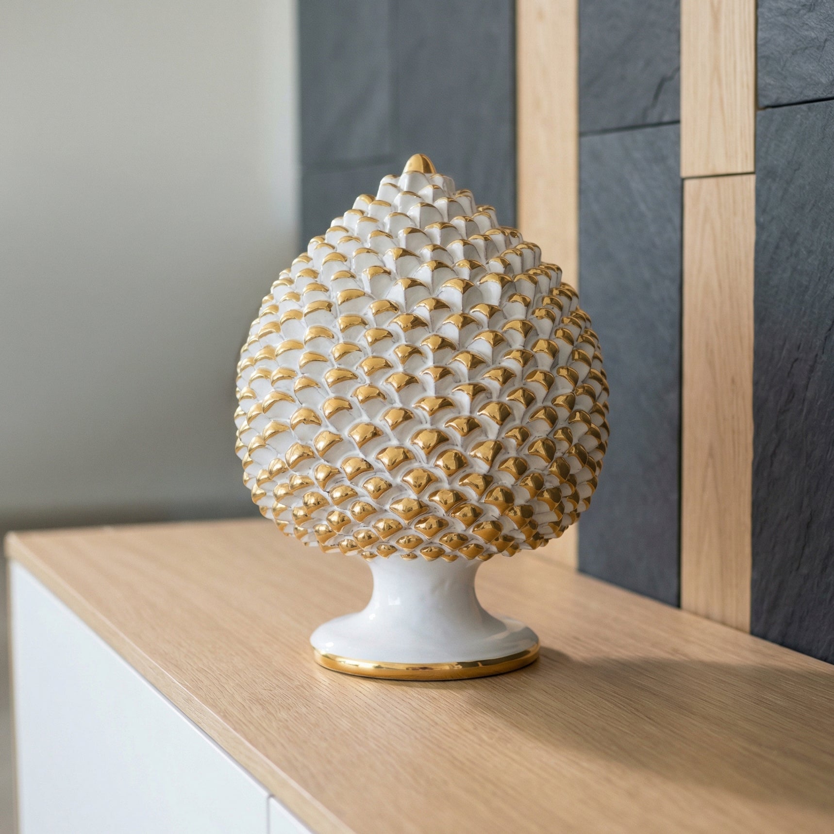 Sicilian Pine Cone H 30 cm / 11.8" – Italian pine cone ceramic from Caltagirone, Sicily