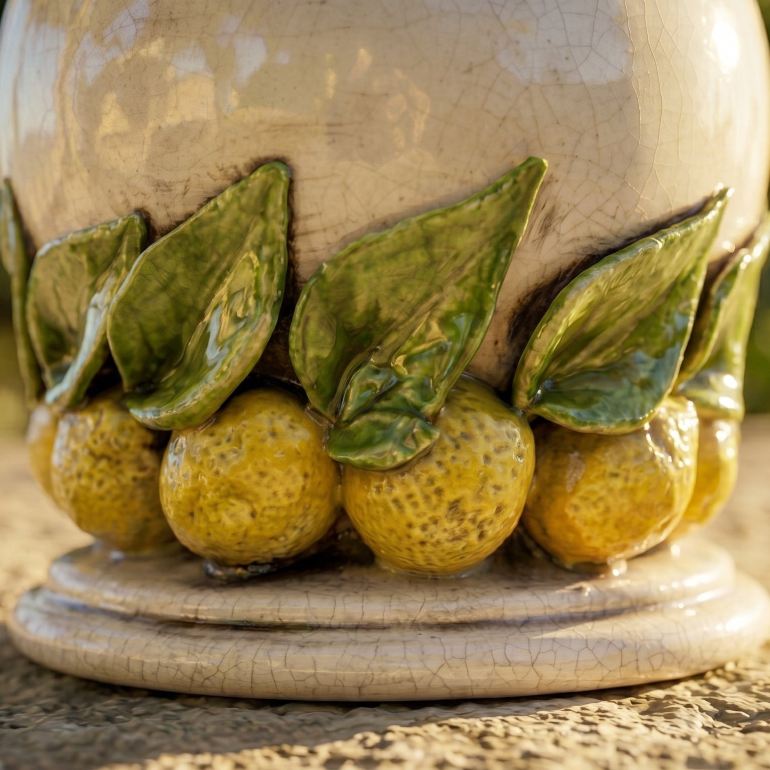 Portacandela in Ceramica di Caltagirone h 18 cm — Limoni di Sicilia, Madreperla Colorato | Bomboniera