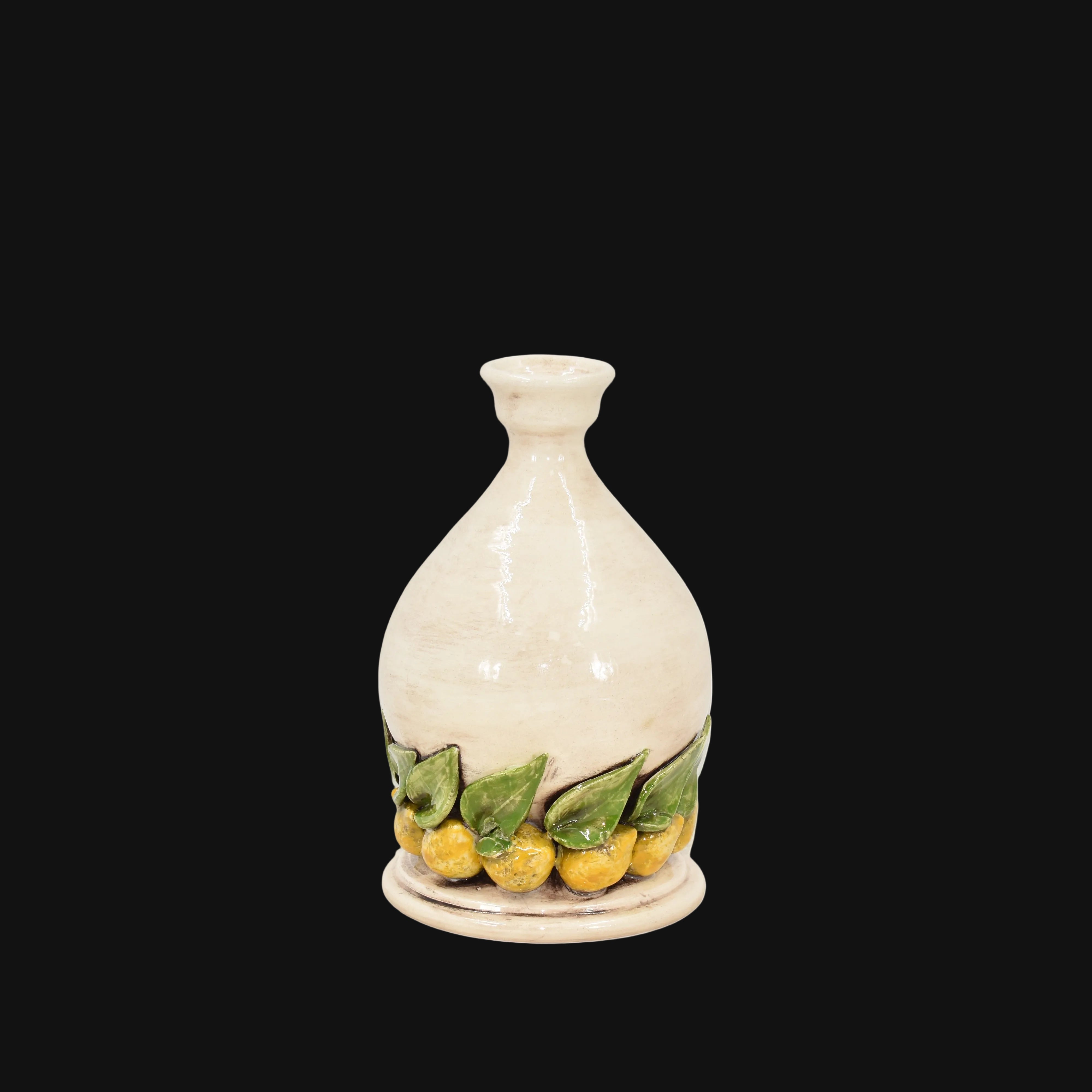 Portacandela in Ceramica di Caltagirone h 18 cm — Limoni di Sicilia, Madreperla Colorato | Bomboniera