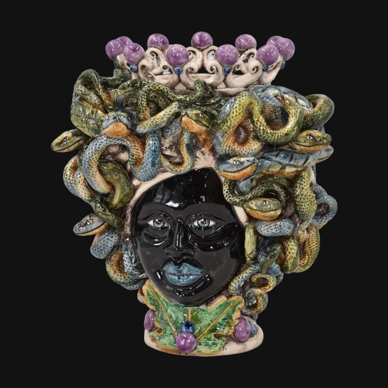 Testa h 20 tuareg medusa Linea Giardini dell'Eden - Decoro Madreperla lustro glicine