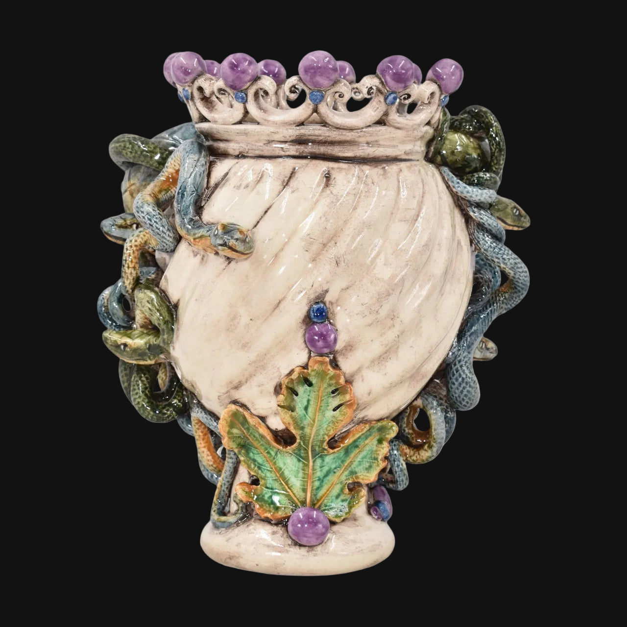 Testa h 20 tuareg medusa Linea Giardini dell'Eden - Decoro Madreperla lustro glicine