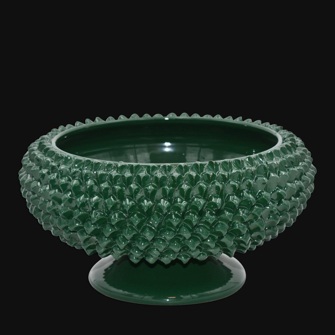 Alzata a Pigna di Caltagirone modellata a mano Verde Antico - Ceramiche di Caltagirone Sofia