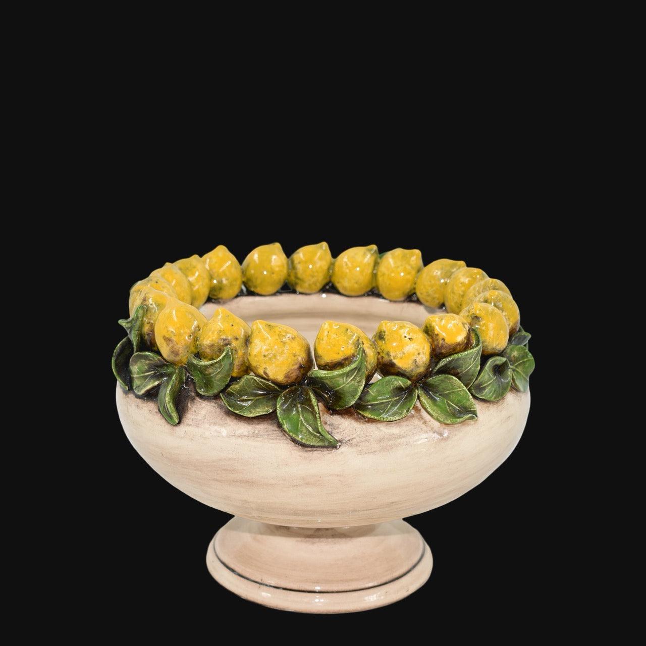 Alzata con Limoni Siciliani Ø 23 Madreperla Colorato - Ceramiche di Caltagirone Sofia