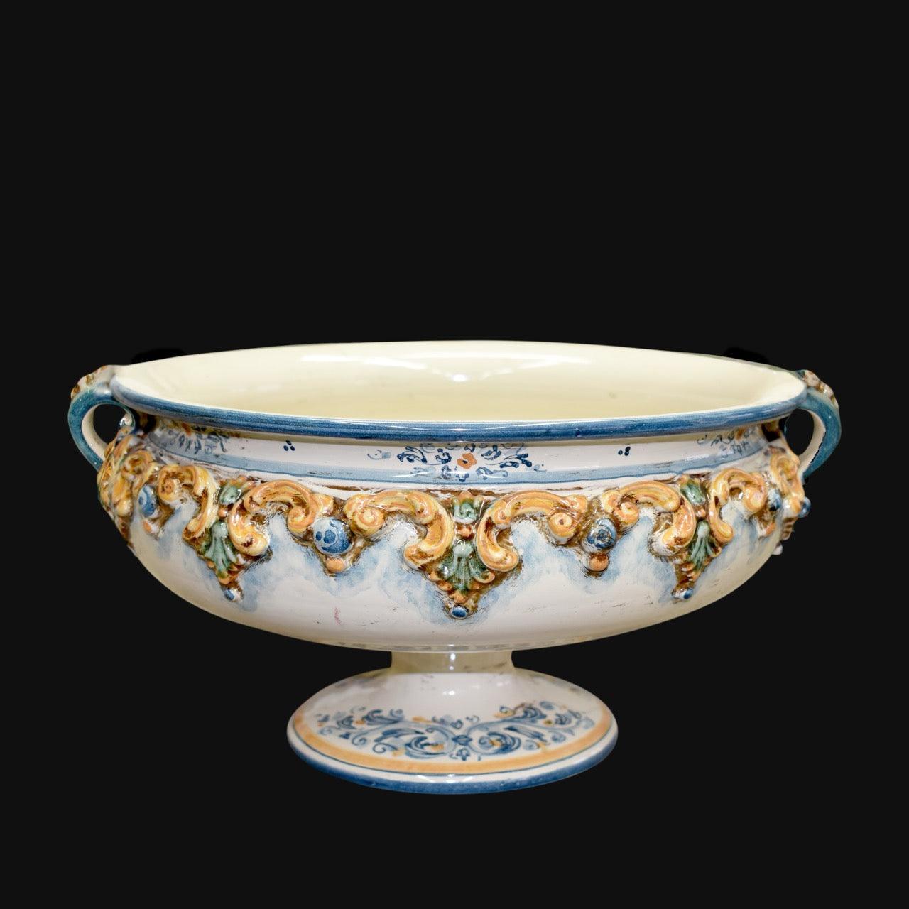 Alzata in ceramica artistica Caltagirone Sofia, decorata a mano, stile tradizionale siciliano