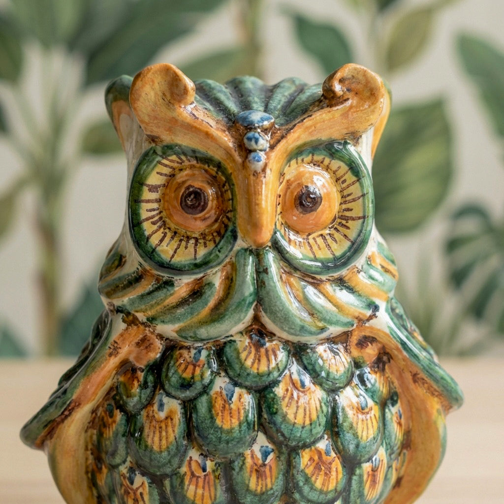 Owl in ceramics of Caltagirone - Artistic ceramics Sofia