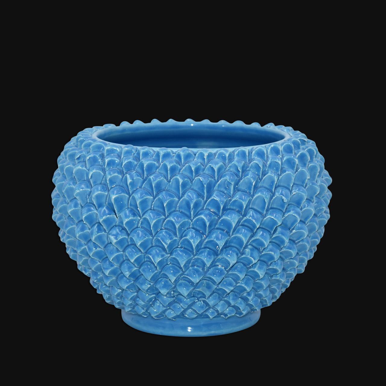 Cachepot a pigna turchese in ceramica artigianale di Caltagirone - Ceramiche di Caltagirone Sofia