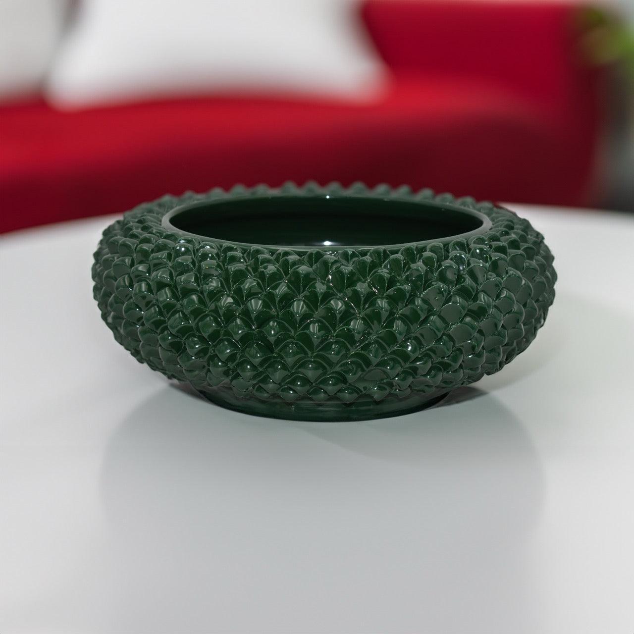 Centrotavola a Pigna diam. 25/33 cm Verde Antico in ceramica di Caltagirone - Ceramiche di Caltagirone Sofia