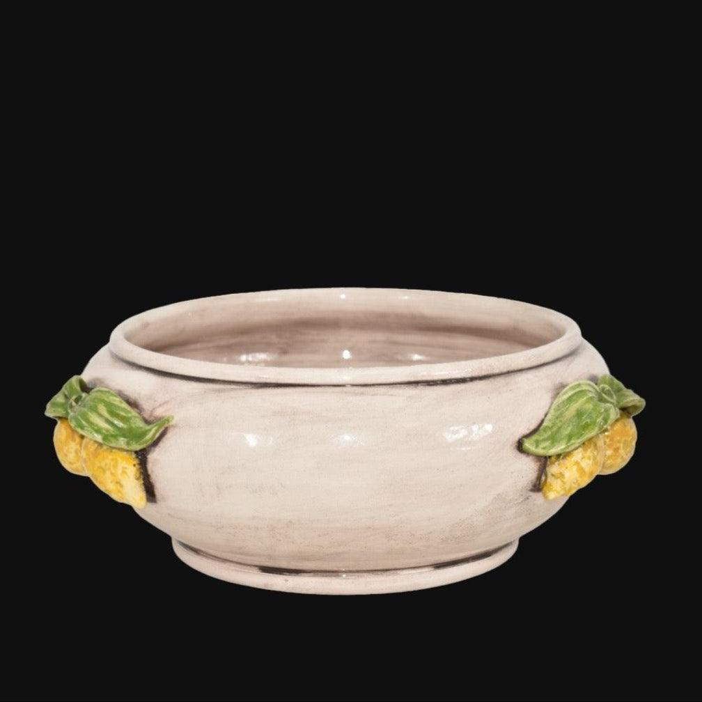 Centrotavola Ø 25 Limoni Siciliani madreperla in ceramica di Caltagirone - Ceramiche di Caltagirone Sofia