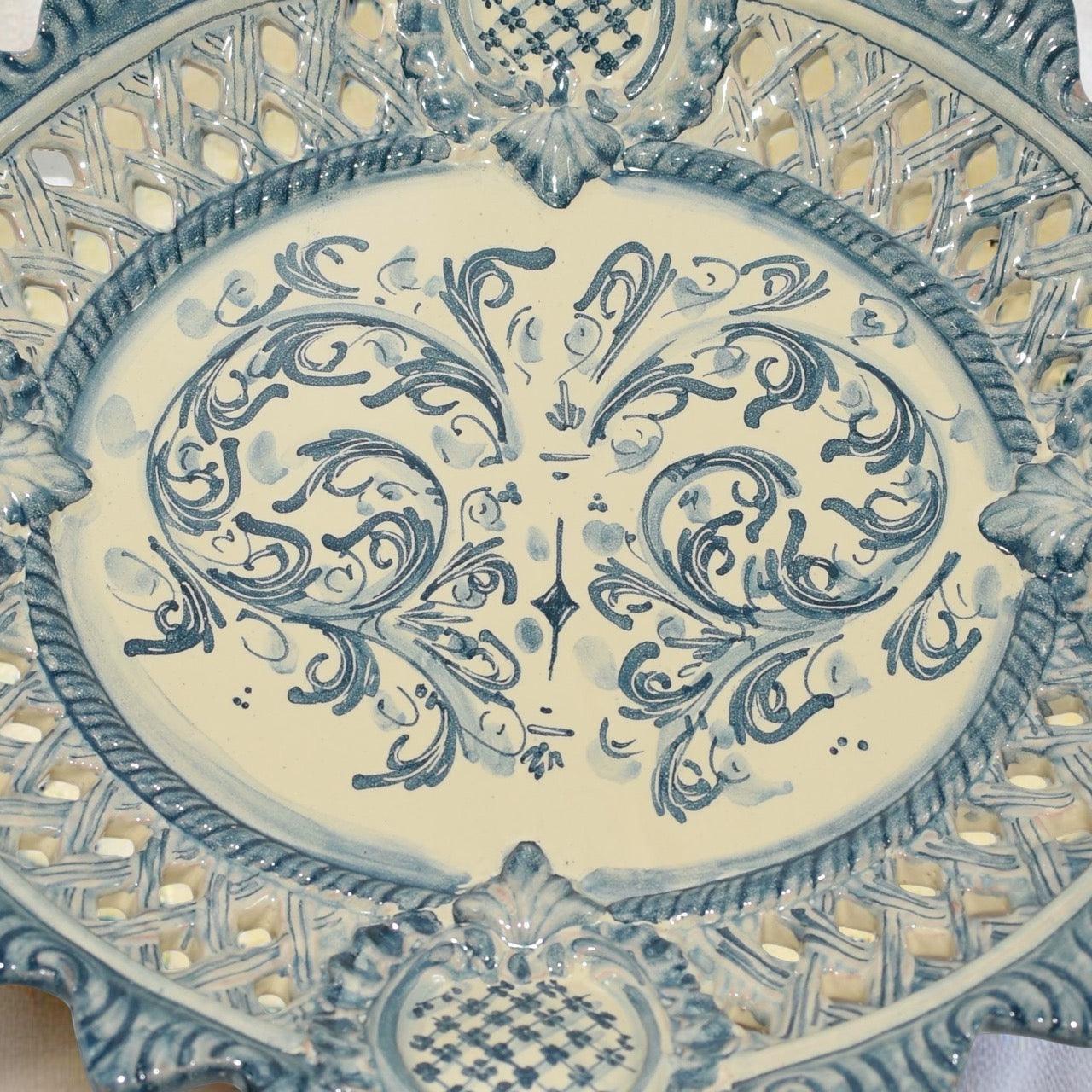 Centrotavola Traforato 42x30 Monocromia Blu - Ceramiche di Caltagirone - Ceramiche di Caltagirone Sofia