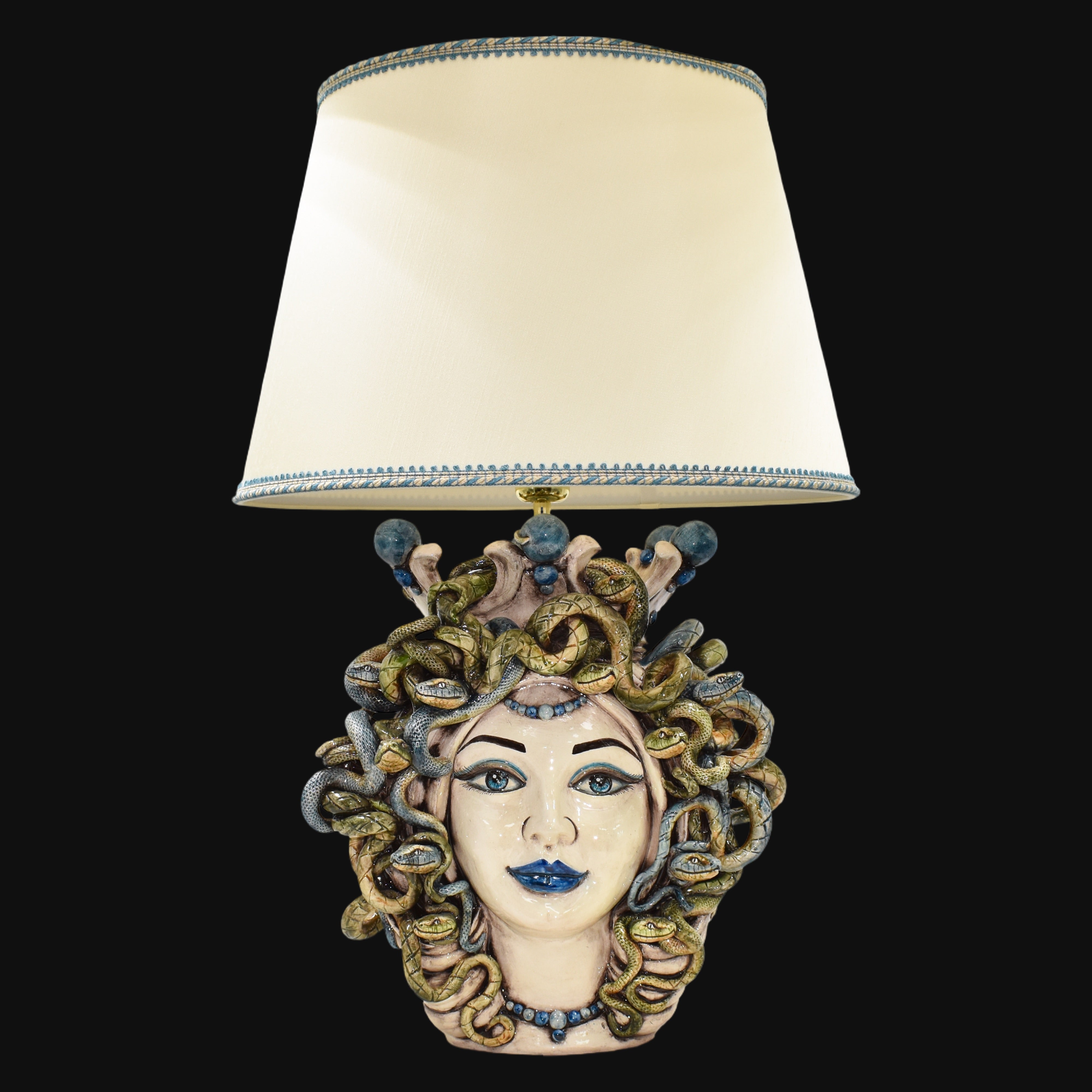 Medusa Head Vase H 65 cm / 25.6", Woman – Testa di Moro from Caltagirone, Sicily