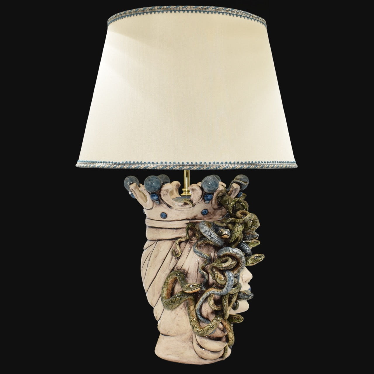 Medusa Head Vase H 65 cm / 25.6", Woman – Testa di Moro from Caltagirone, Sicily