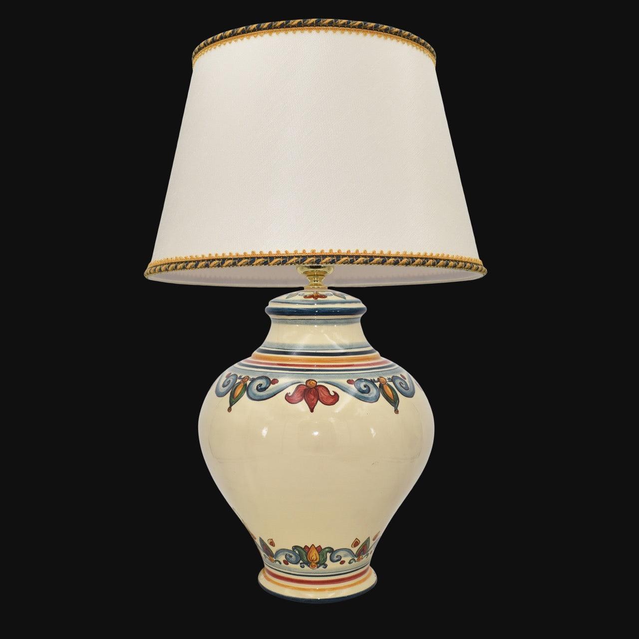 Lume boccia h 35 decoro sicily (h60 c/paralume Ø40) - Ceramiche di Caltagirone Sofia