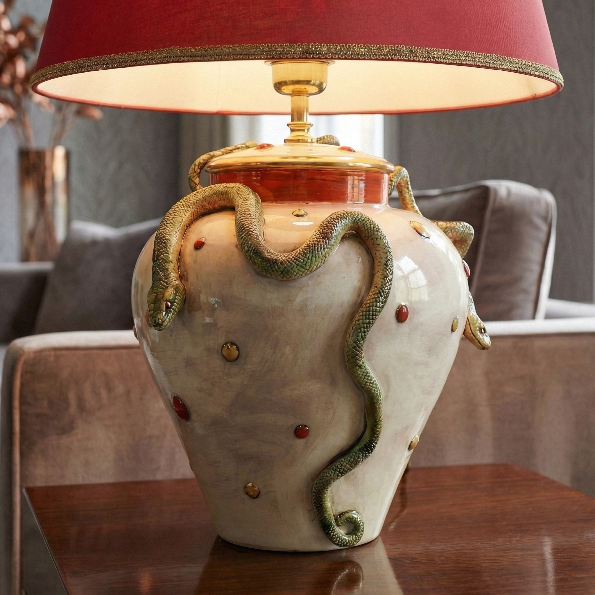 Lume Eden h 30 cm - Giardini dell'Eden decorazione madreperla oro e lustri