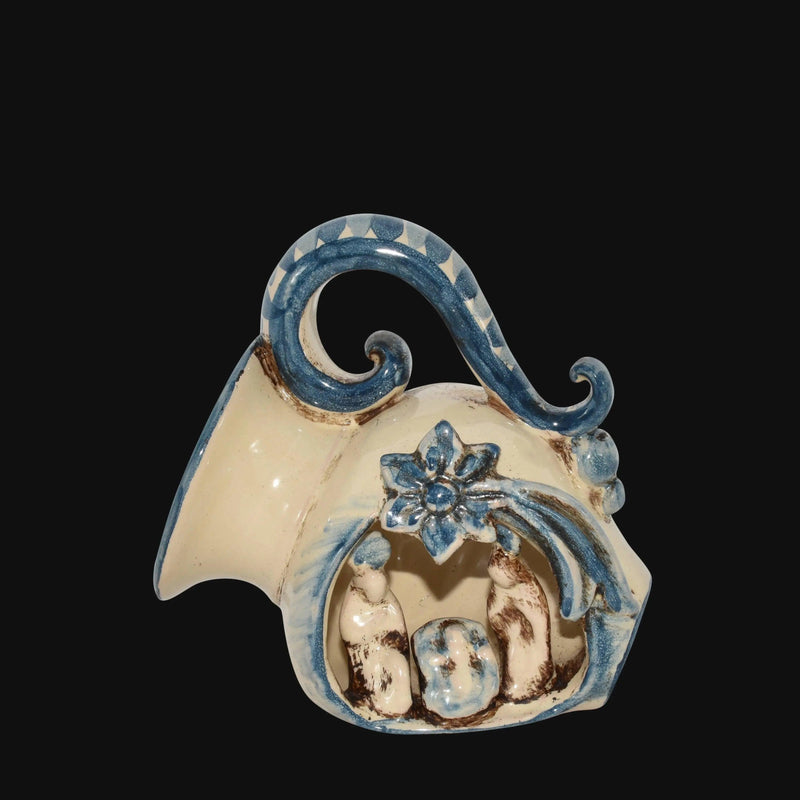Nativity mini jar h 10 blue - Caltagirone Nativity