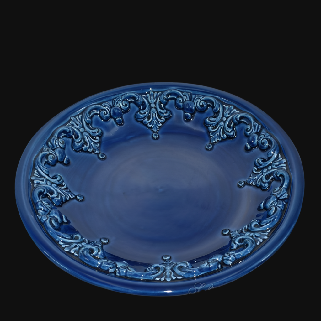 Piatto svuota tasche diam. 30 cm plast Sofia blu intenso in ceramica artistica di Caltagirone - Ceramiche di Caltagirone Sofia