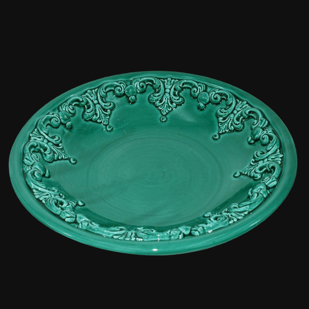Piatto svuota tasche diam. 30 cm plast Sofia verde smeraldo - Ceramiche di Caltagirone Sofia