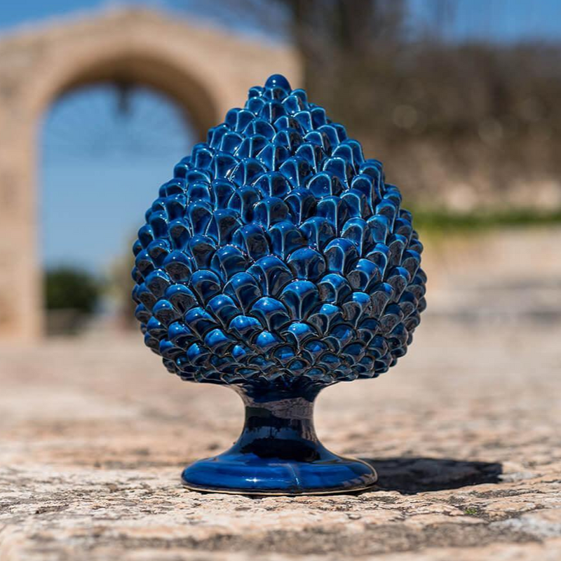 Artisan Pine Cone Intense Blue - Caltagirone Sicily