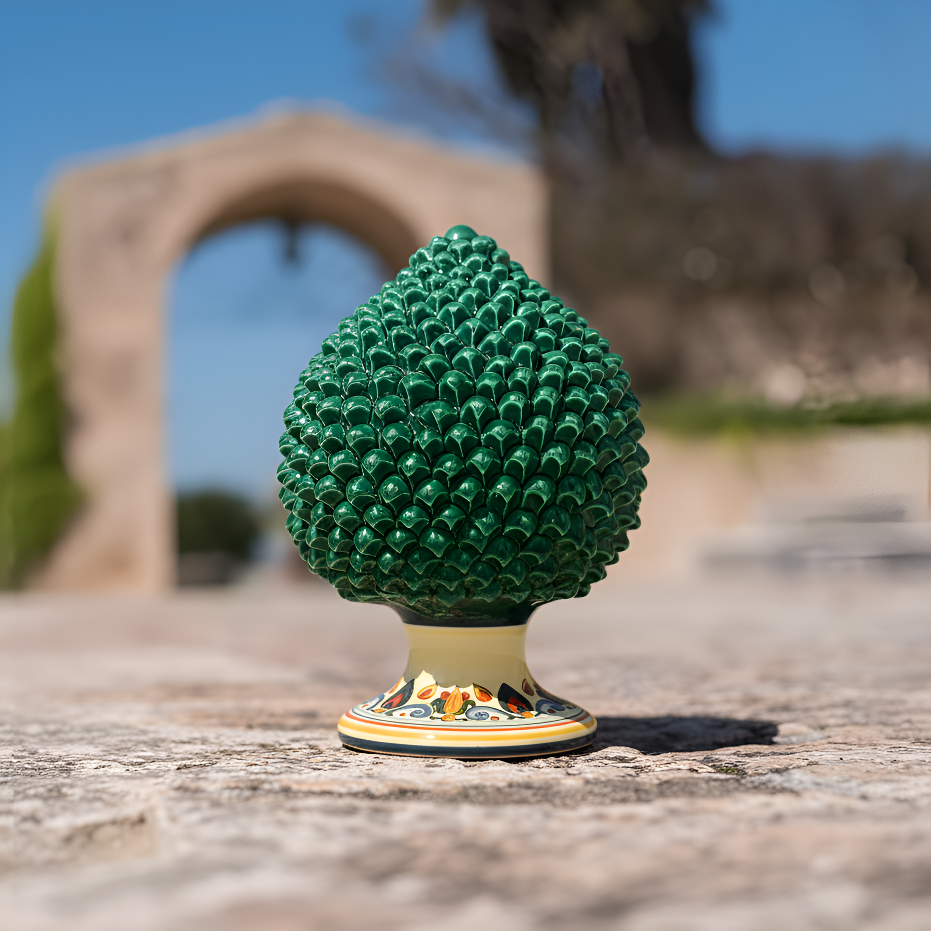 Pigna Artigianale Siciliana in Ceramica con Decoro Sicily - Fatto a Mano - Ceramiche di Caltagirone Sofia