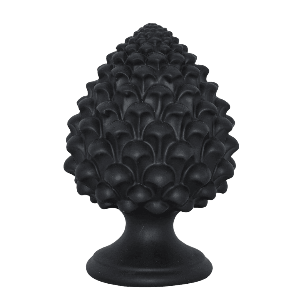 Pigna in ceramica nera opaca, ceramiche Caltagirone fatti a mano, design Sofia