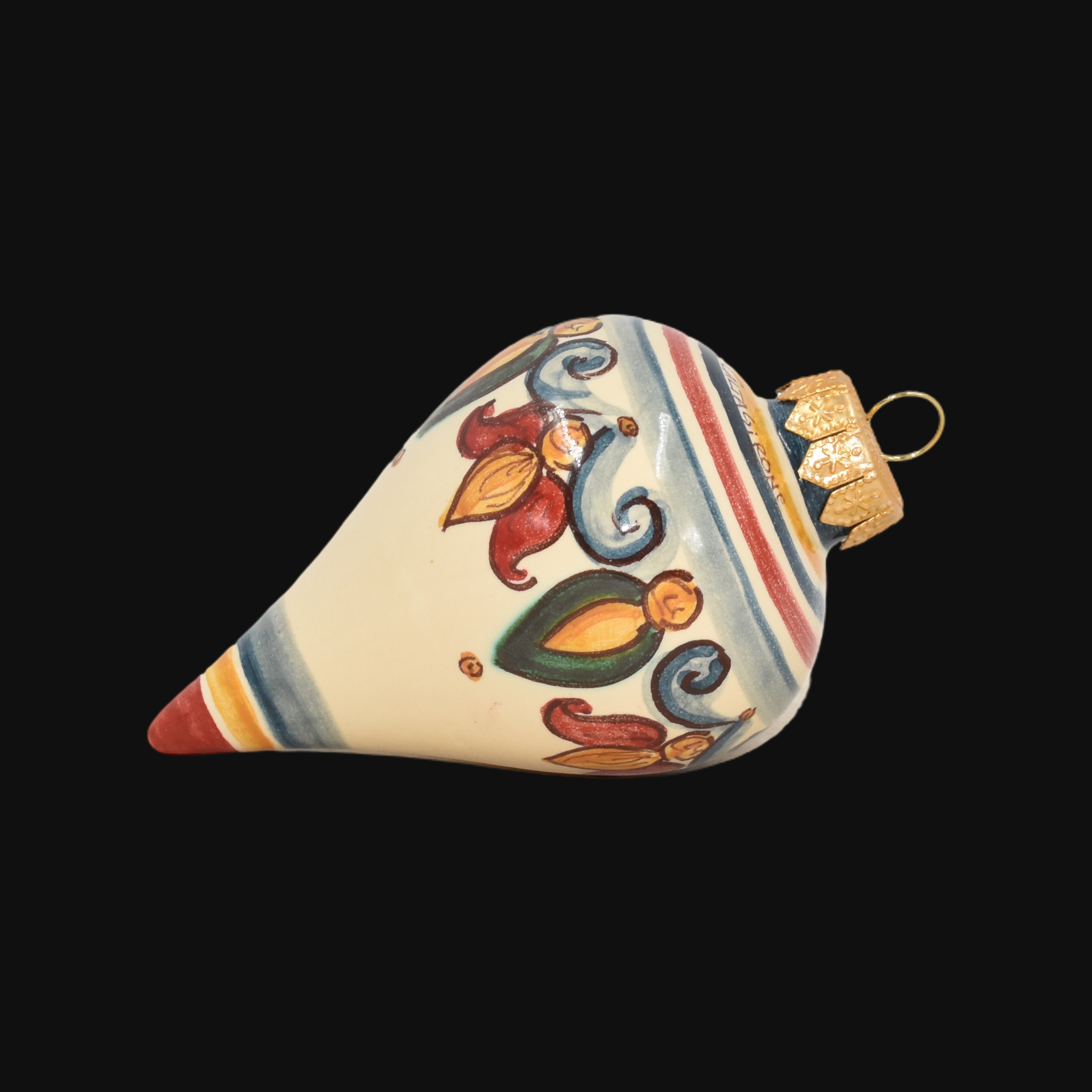 Set da 2 Palline natalizie a Goccia diam. 6 cm Decoro Sicily - Ceramiche di Caltagirone Sofia