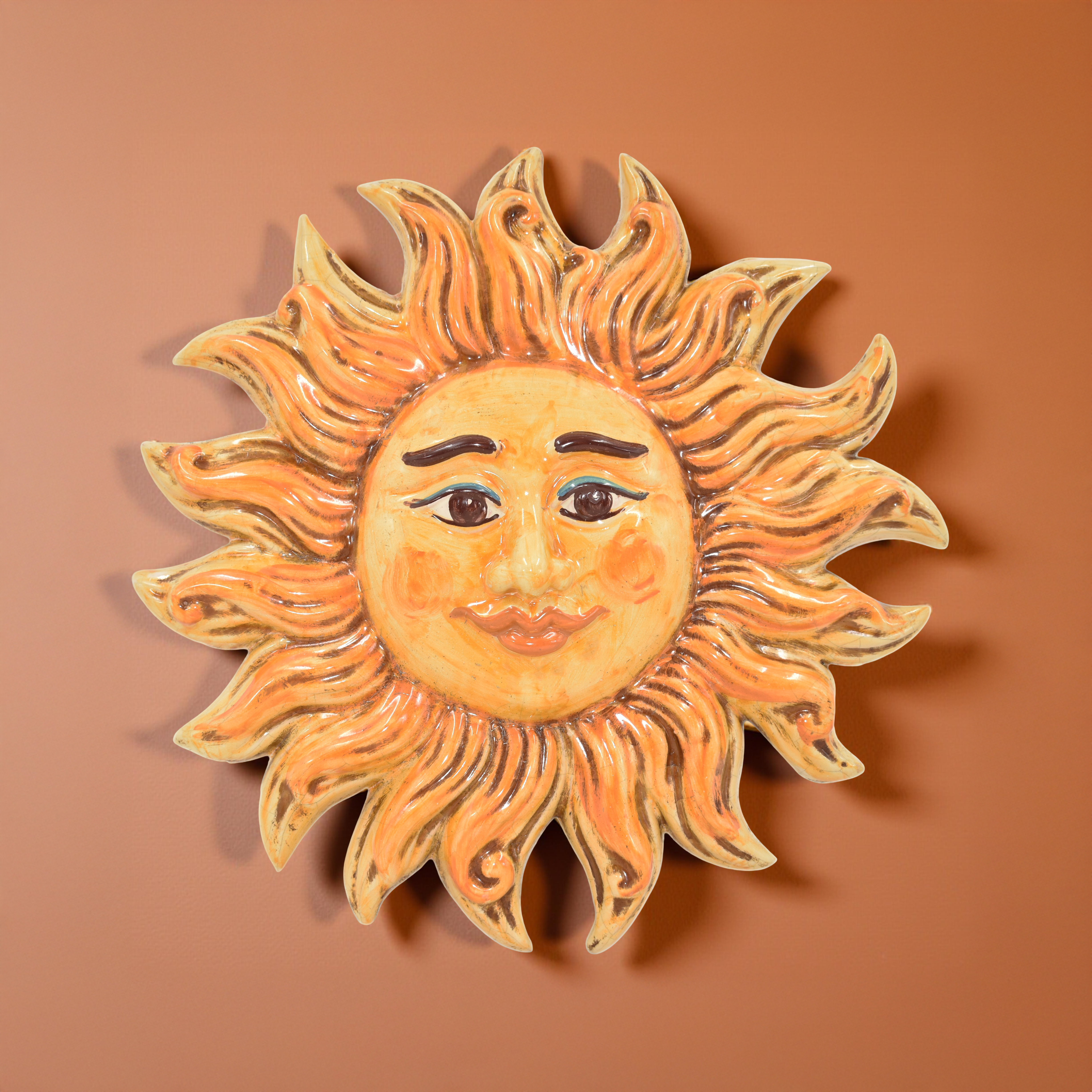 Sole in Ceramica di Caltagirone - Raggi in Diametro 18 cm e 27 cm - Ceramiche di Caltagirone Sofia