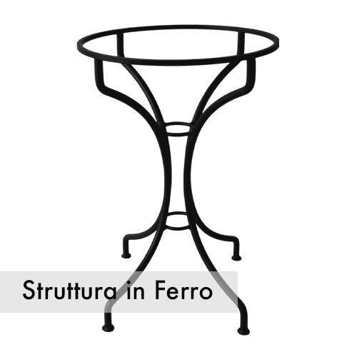 Tavolo in Pietra Lavica con cornice Ornato Fondo Blu - Ceramiche di Caltagirone Sofia