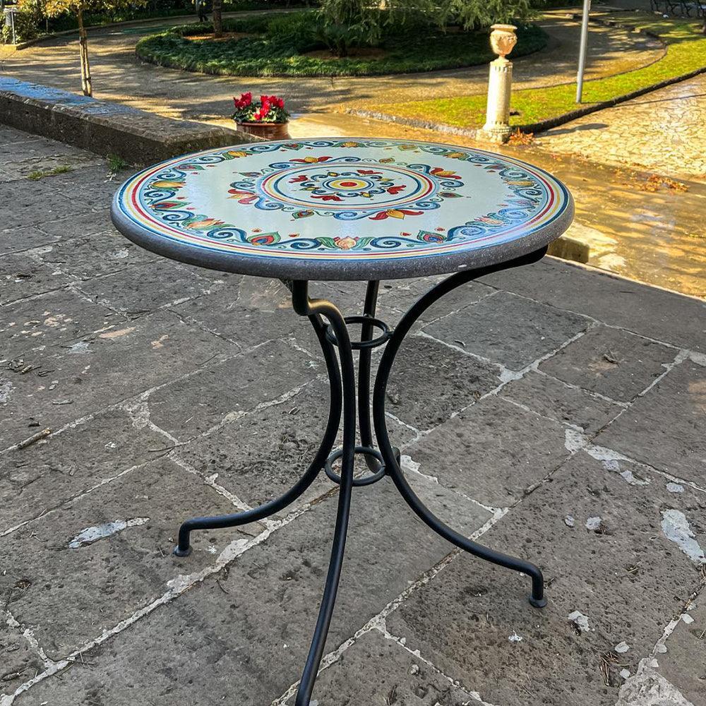 Tavolo in pietra lavica decoro sicily - Ceramiche di Caltagirone Sofia