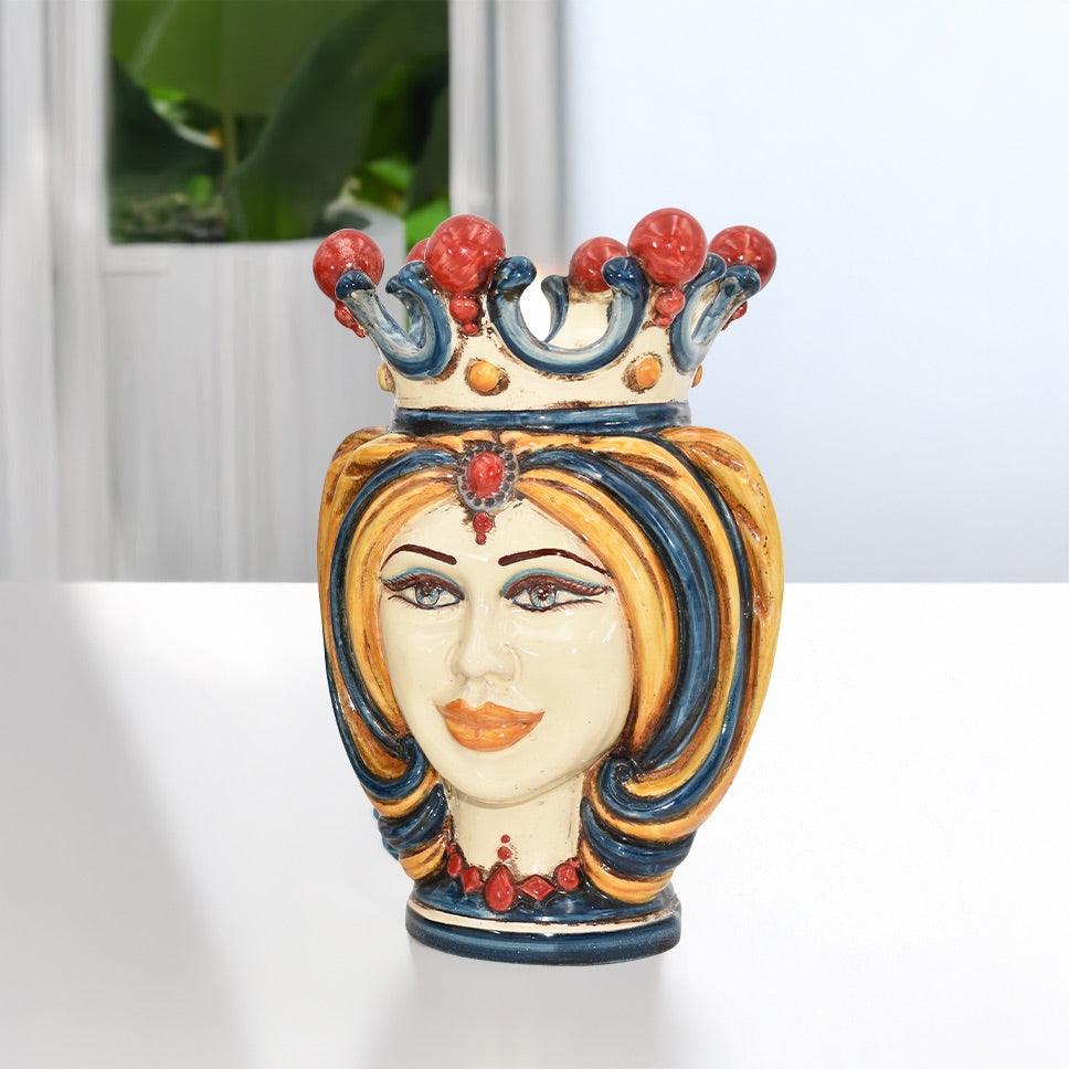 Testa h 25 turbante decoro sicily - Ceramiche di Caltagirone Sofia - Ceramiche di Caltagirone Sofia