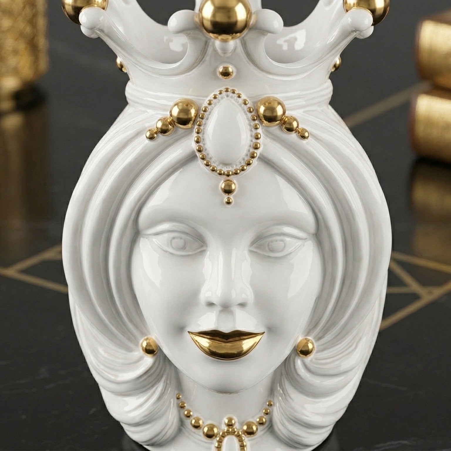 Testa di Moro Vase H 38 cm / 15", Woman – Testa di Moro from Caltagirone, Sicily