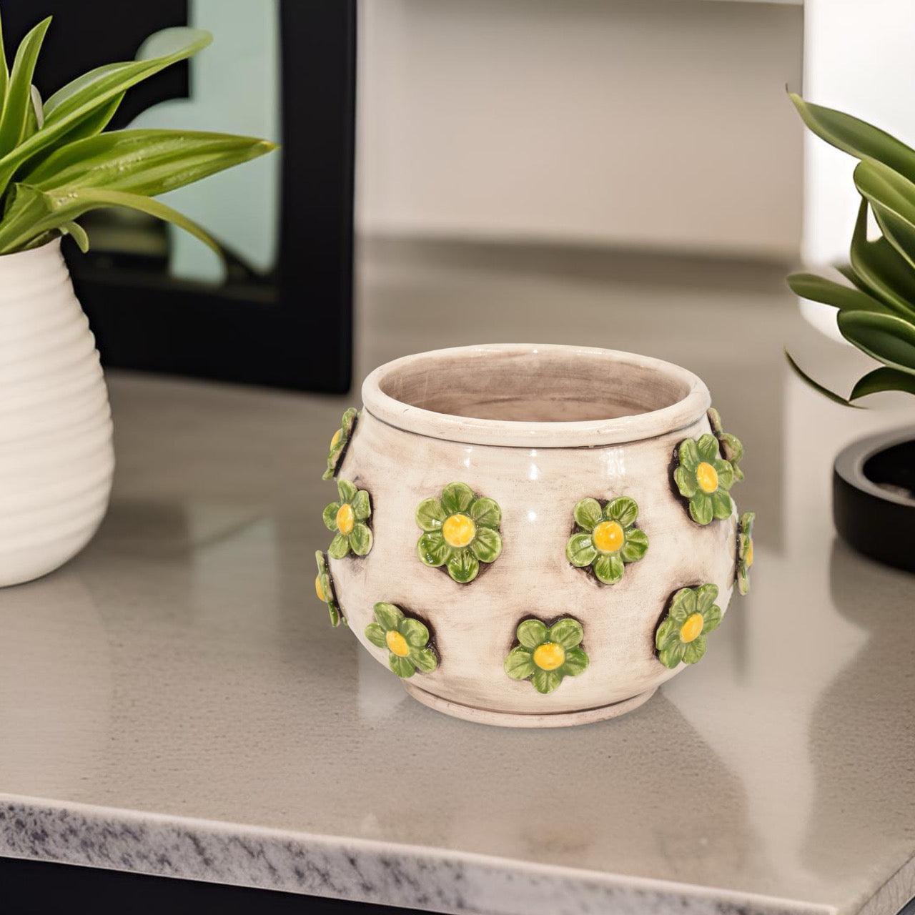 Vaso con Fiori H15 Madreperla Colorato - Ceramiche di Caltagirone - Ceramiche di Caltagirone Sofia