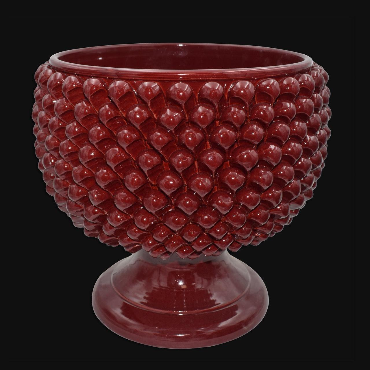 Vaso mezza pigna bordeaux in ceramica di Caltagirone - Ceramiche di Caltagirone Sofia